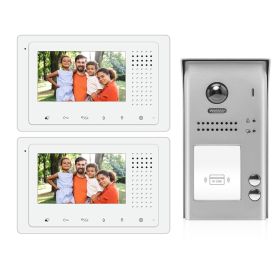 Intercom System for Home | 2 Wire 2 Monitors 4.3inch | 2 Apartment  Video Door Bell | Door Release - DK43322S/ID